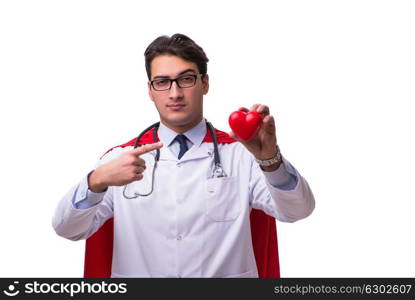 Super hero doctor isolated on white