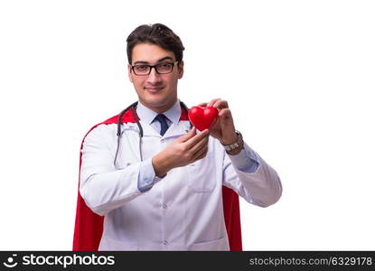 Super hero doctor isolated on white