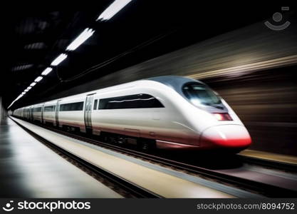 Super modern speed train. Fast transport. Generate Ai. Super modern speed train. Generate Ai