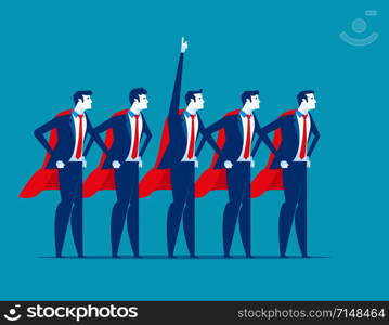 Super team of business. Character super leader. Concept business vector illustration.