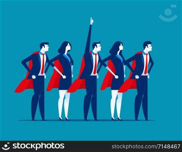 Super team of business. Character super leader. Concept business vector illustration.