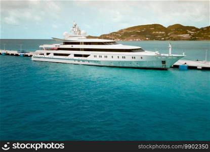 Super Yacht Moored At Saint Maarten