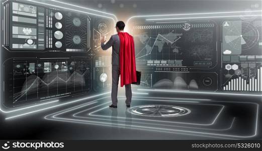 Superhero in data management concept