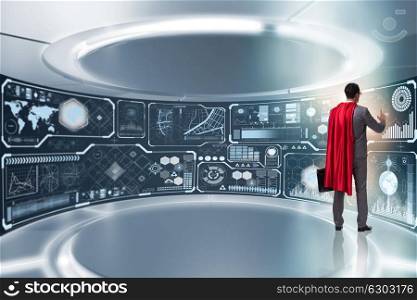 Superhero in data management concept