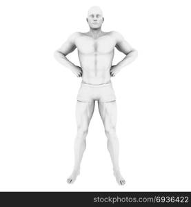 Superhero Pose With a Man in 3d Render Illustration