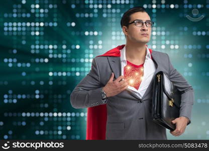 Superhero preparing himself for great things