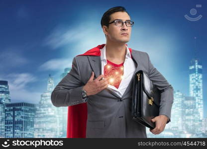 Superhero preparing to save the city