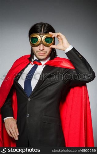 Superman concept with man in red cover