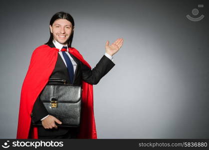 Superman concept with man in red cover