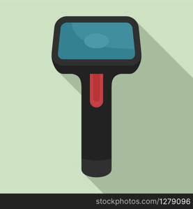 Supermarket barcode scanner icon. Flat illustration of supermarket barcode scanner vector icon for web design. Supermarket barcode scanner icon, flat style