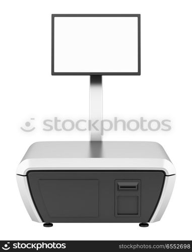 supermarket scale isolated on white background. 3d illustration