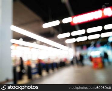 Supermarket with blurred background and bokeh effect