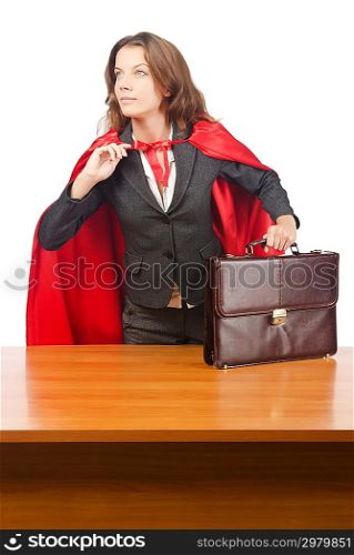 Superwoman isolated on the white