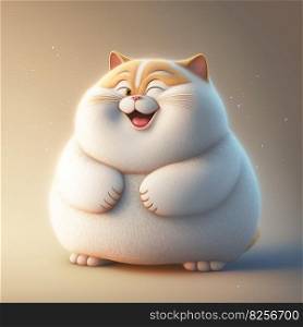 Supper cute fat cat smiling AI generated