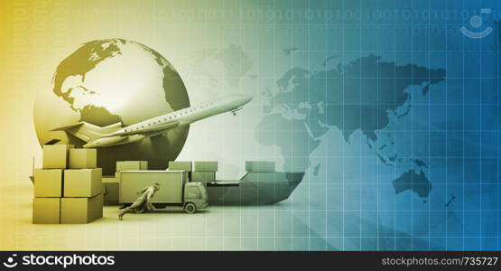 Supply Chain Software Solution for Global Network Concept. Supply Chain Software Solution