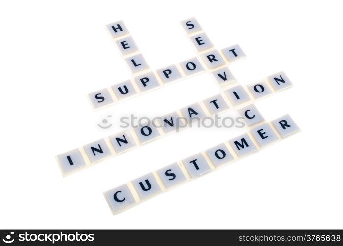 support crosswords on white and background