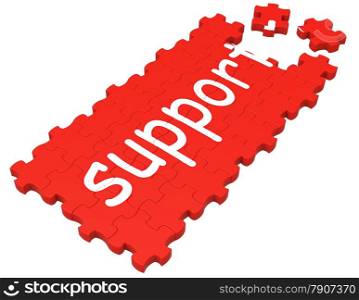 Support Puzzle Showing Advice, Assistance And Help