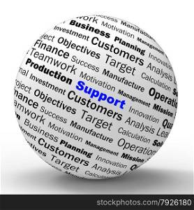 Support Sphere Definition Showing Customer Support Help Or Assistance