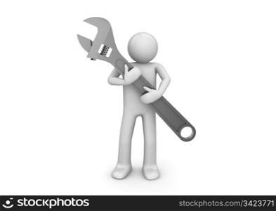 Support wrench (3d isolated characters, business series)