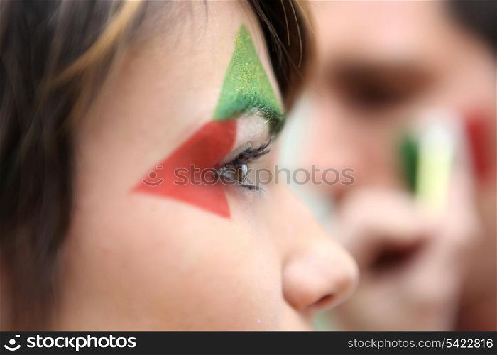 Supporting Italian soccer team