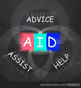 Supportive Words Displaying Advice Assist Help and Aid
