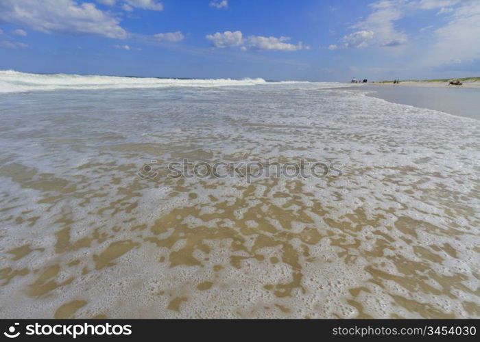 Surf waves on the beach, Atlantic Ocean.