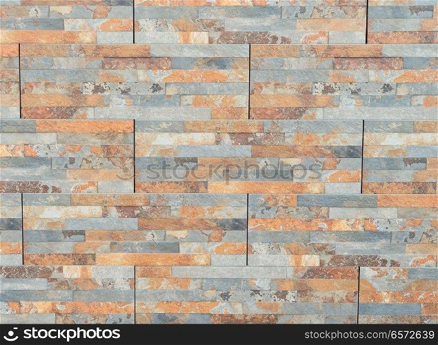surface of gray and beige textured brick wall background. brick wall background
