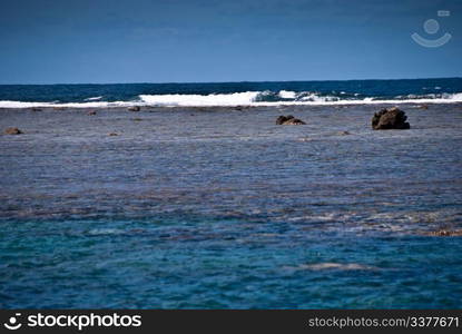 Surface of the Great Barrier Reef near Port Douglas, Australia