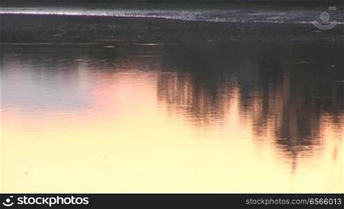 surface of the water at sunset