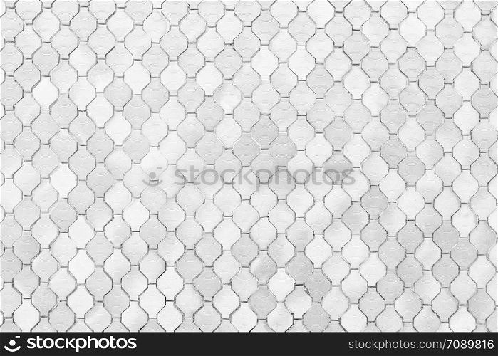 surface of the white tiles wall for the design background.