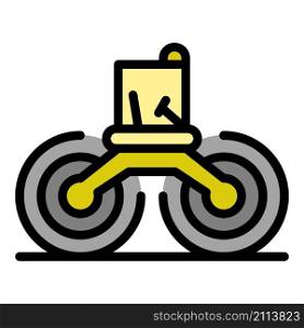 Surface road roller icon. Outline surface road roller vector icon color flat isolated. Surface road roller icon color outline vector