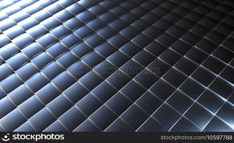 Surface silver cubes. Computer generated 3d render. Surface silver cubes