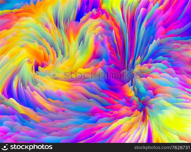 Surface Twist. Dimensional Wave series. Abstract background made of Swirling Color Texture. 3D Rendering of random turbulence on the theme of art, creativity and design
