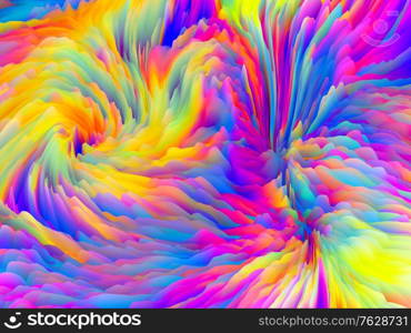 Surface Twist. Dimensional Wave series. Abstract background made of Swirling Color Texture. 3D Rendering of random turbulence on the theme of art, creativity and design