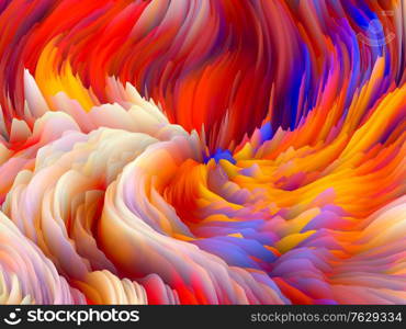 Surface Twist. Dimensional Wave series. Abstract background made of Swirling Color Texture. 3D Rendering of random turbulence on the theme of art, creativity and design