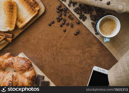 surface with breakfast blank space father s day. Beautiful photo. surface with breakfast blank space father s day