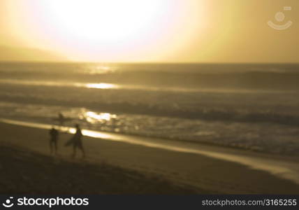 Surfers Leaving Water