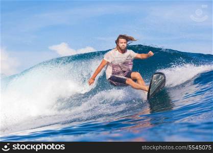 Surfing a Wave. Indian Ocean.
