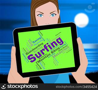 Surfing Word Meaning Surfer Beach And Wordcloud