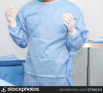 surgeon in uniform on operation room
