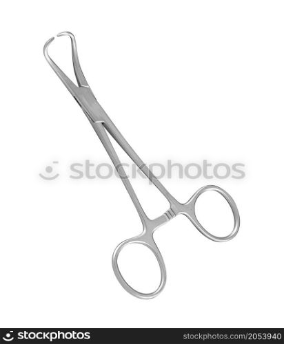 surgical clip isolated on white background. surgical clip isolated