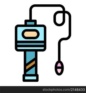 Surgical endoscope icon. Outline surgical endoscope vector icon color flat isolated. Surgical endoscope icon color outline vector