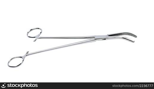 surgical pliers isolated on white background. surgical pliers isolated