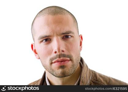 surprised casual man thinking, isolated on white background