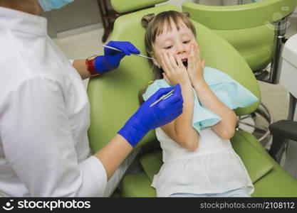 surprised girl dentist