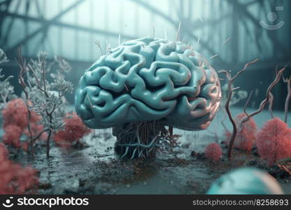 Surreal brain mind. Art creative dream. Generate Ai. Surreal brain mind. Generate Ai