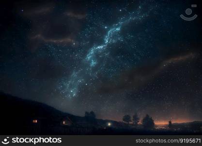 Surreal night sky full of stars and epic milky ways. Neural network AI generated art. Surreal night sky full of stars and epic milky ways. Neural network generated art