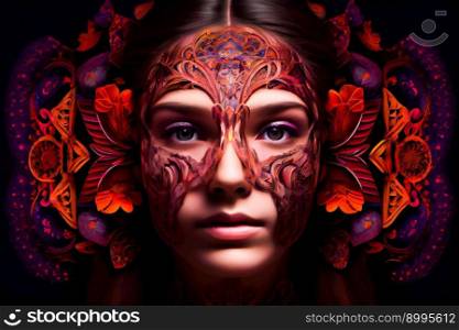 Surreal portrait of a woman. Beautiful surrealistic art picture.  Generative AI 