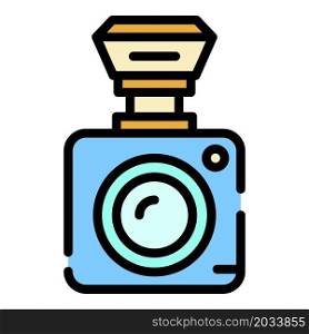 Surveillance camera icon. Outline surveillance camera vector icon color flat isolated. Surveillance camera icon color outline vector
