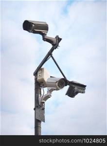 Surveillance cameras. Element of design.